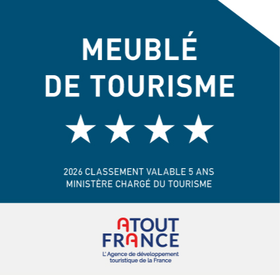 Classement Meublé de Tourisme quatre étoiles, valable cinq ans à partir de 2026
